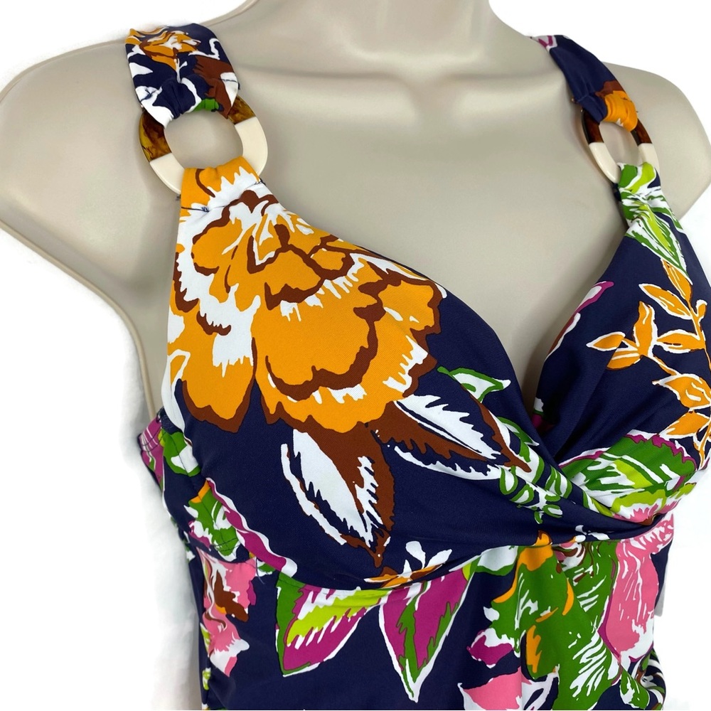 Anne Cole Petal Parsley Retro Underwire Tankini Twist Front New 32DD / 34D - Picture 5 of 10